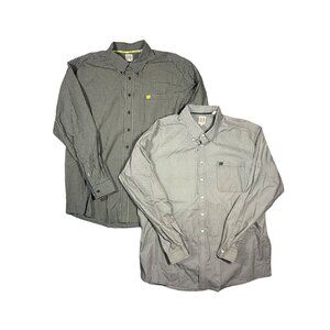 Cinch Men's Long Sleeve Western Cotton Button Down Shirt Size XXL Bundle of 2